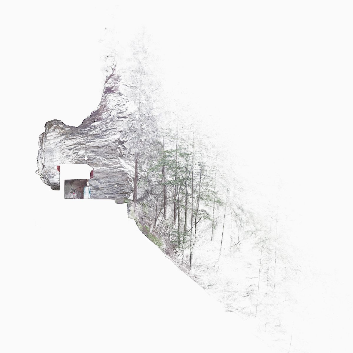 Ausschnitt durch die Landschaft und die Kapelle St. Luzi